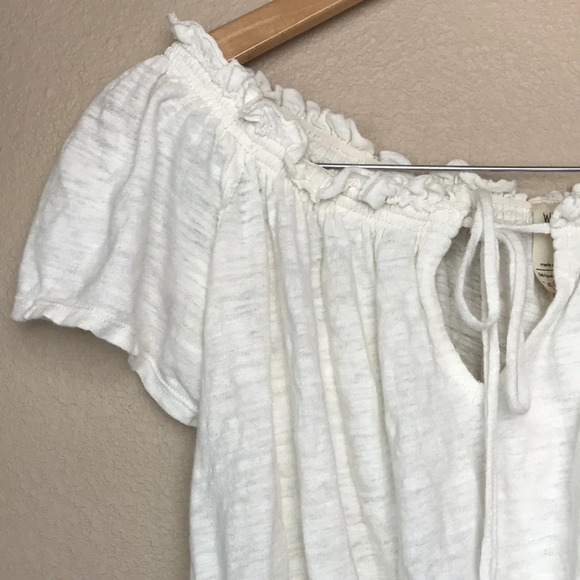 We The Free | White Off the Shoulder Semi Crop Top - Picture 2 of 7